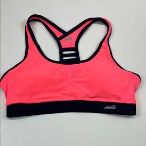 Avia Neon Pink Strappy Back Sports Bra Size M Athletic Workout Top